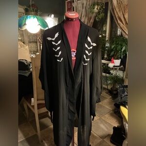 ROMWE Black Bat Print Swim Cover-Up